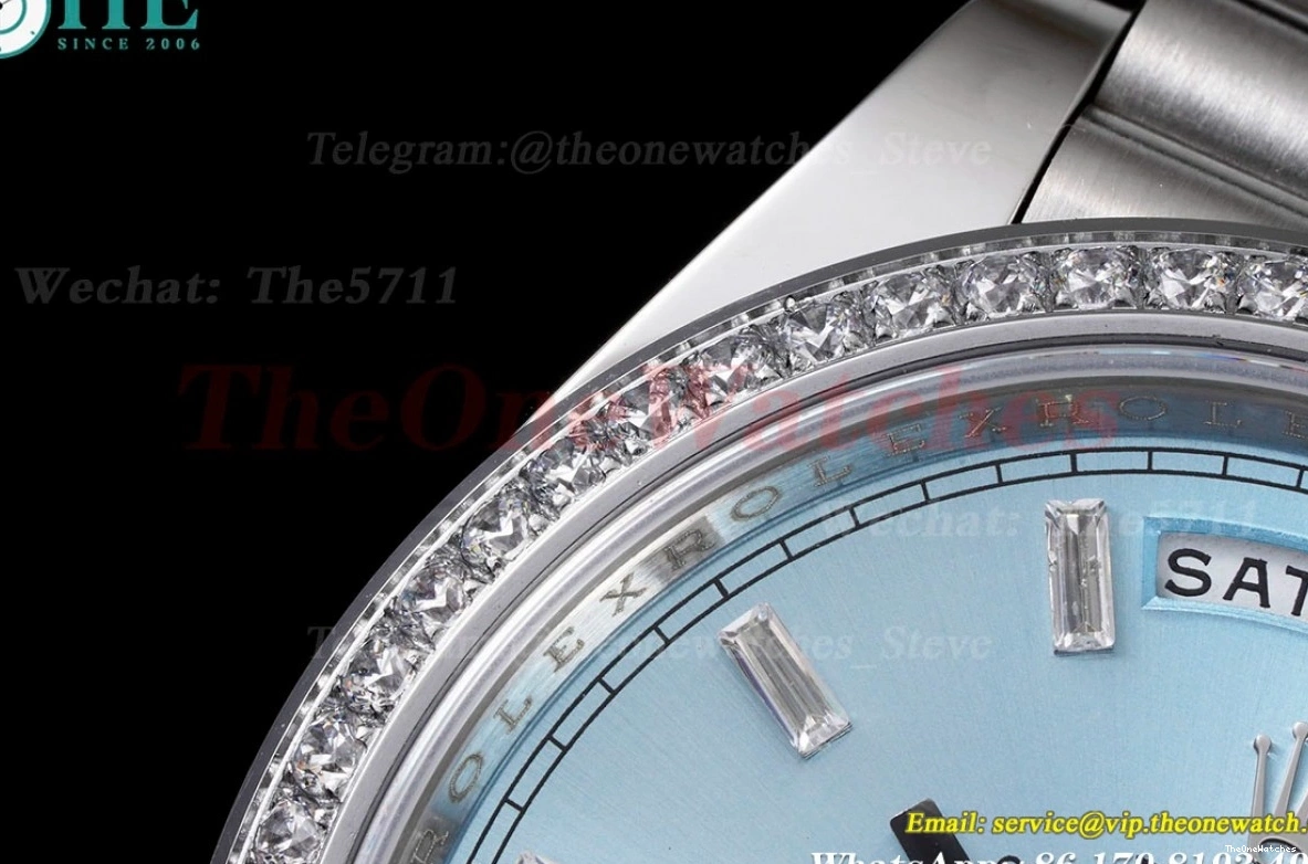 GSF 40mm DayDate A3255 Version) SS (Tungsten 228349 Heavy SS Pres Ice Blue Dia 0128